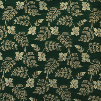 Bottle Green Color Kadwa Brocade Fabric