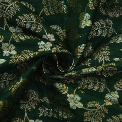 Bottle Green Color Kadwa Brocade Fabric