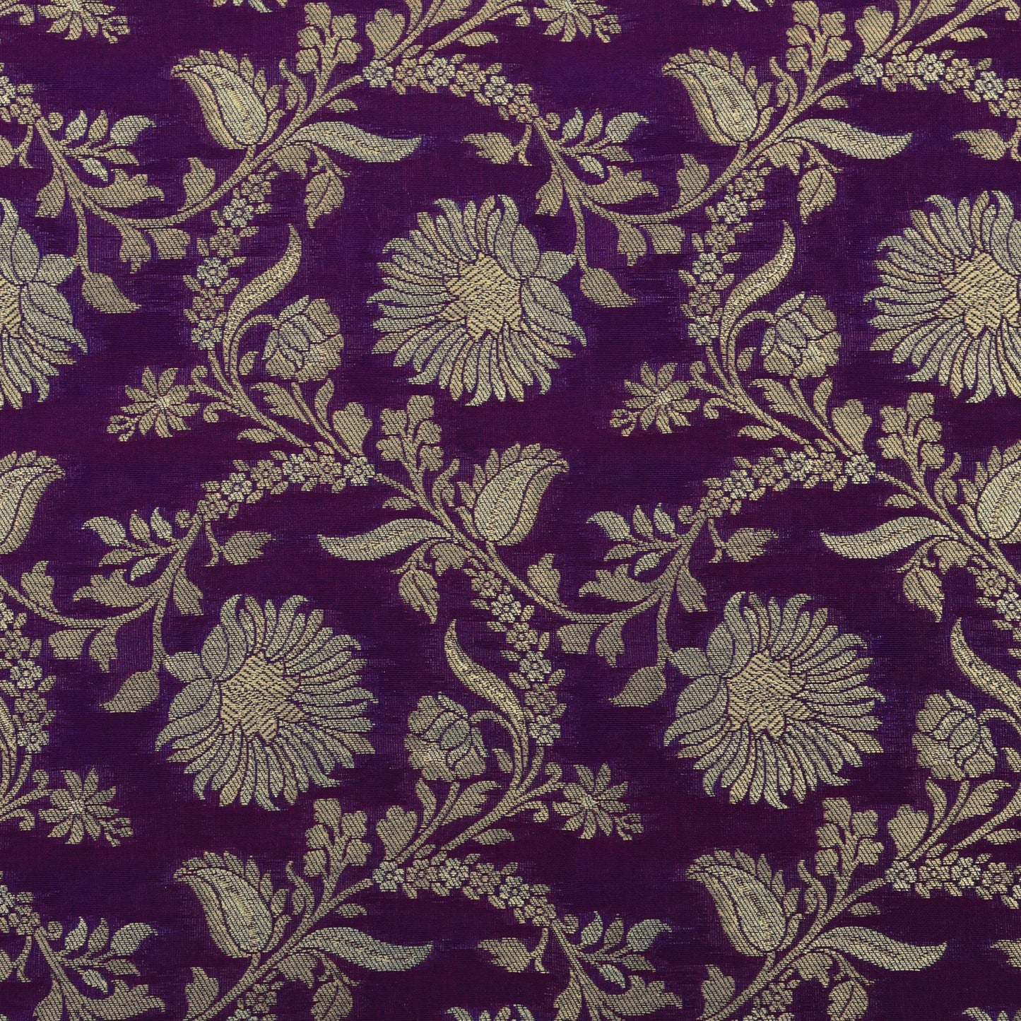 Purple Color Kadwa Brocade Fabric