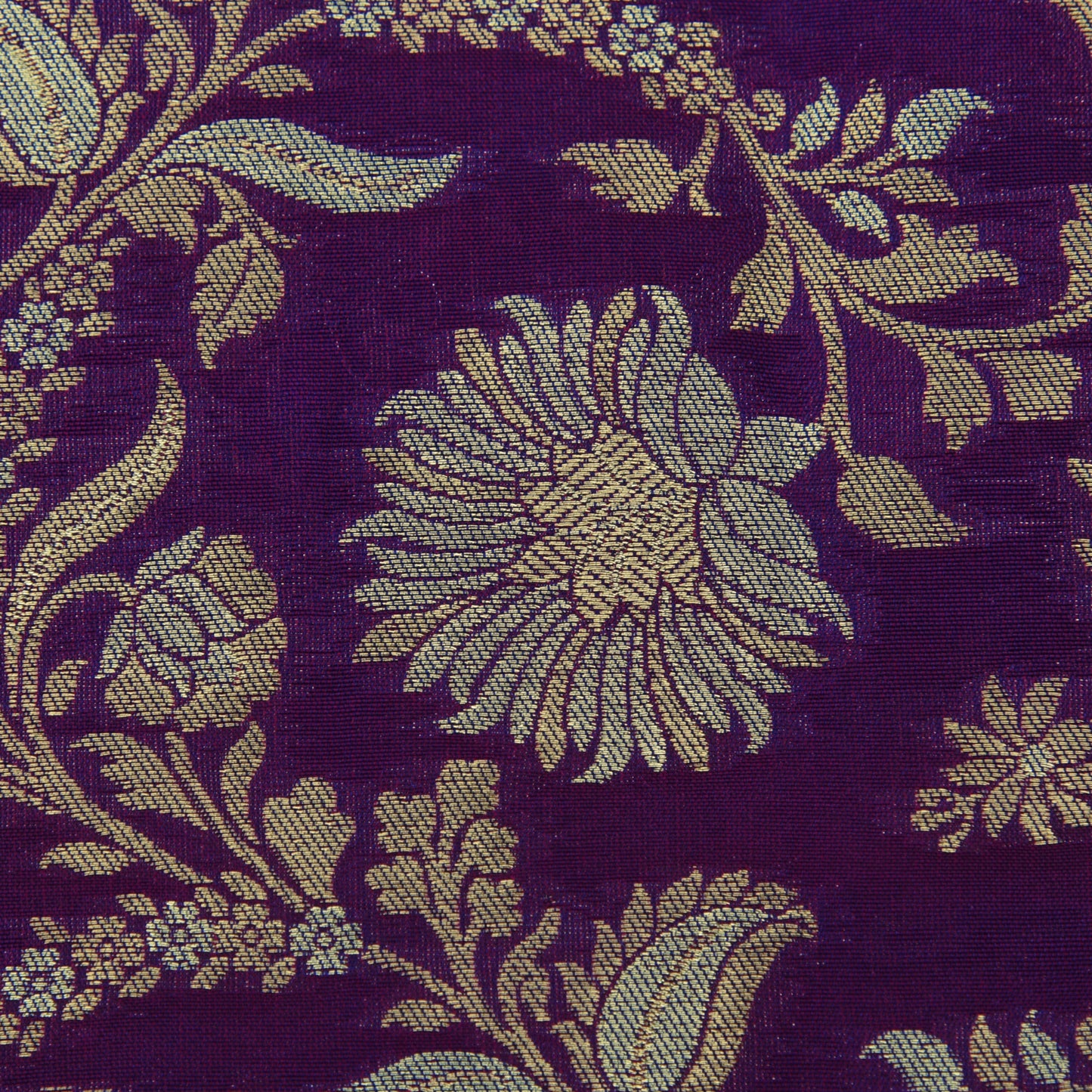 Purple Color Kadwa Brocade Fabric