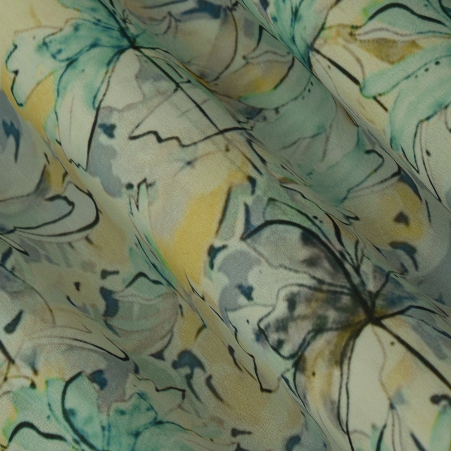 Multicolor Georgette Print Fabric