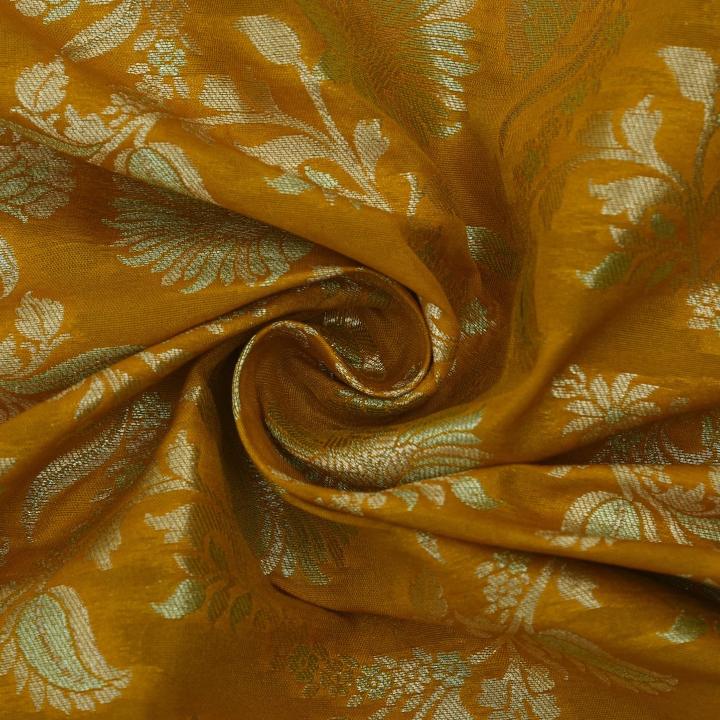 Mustard Color Kadwa Brocade Fabric