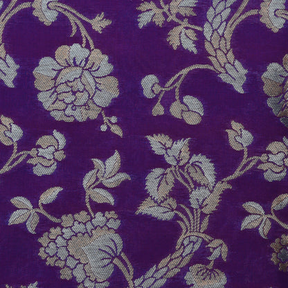 Purple Color Kadwa Brocade Fabric