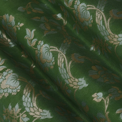 Green Color Kadwa Brocade Fabric