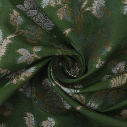 Green Color Kadwa Brocade Fabric