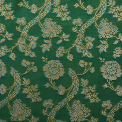 Green Color Kadwa Brocade Fabric