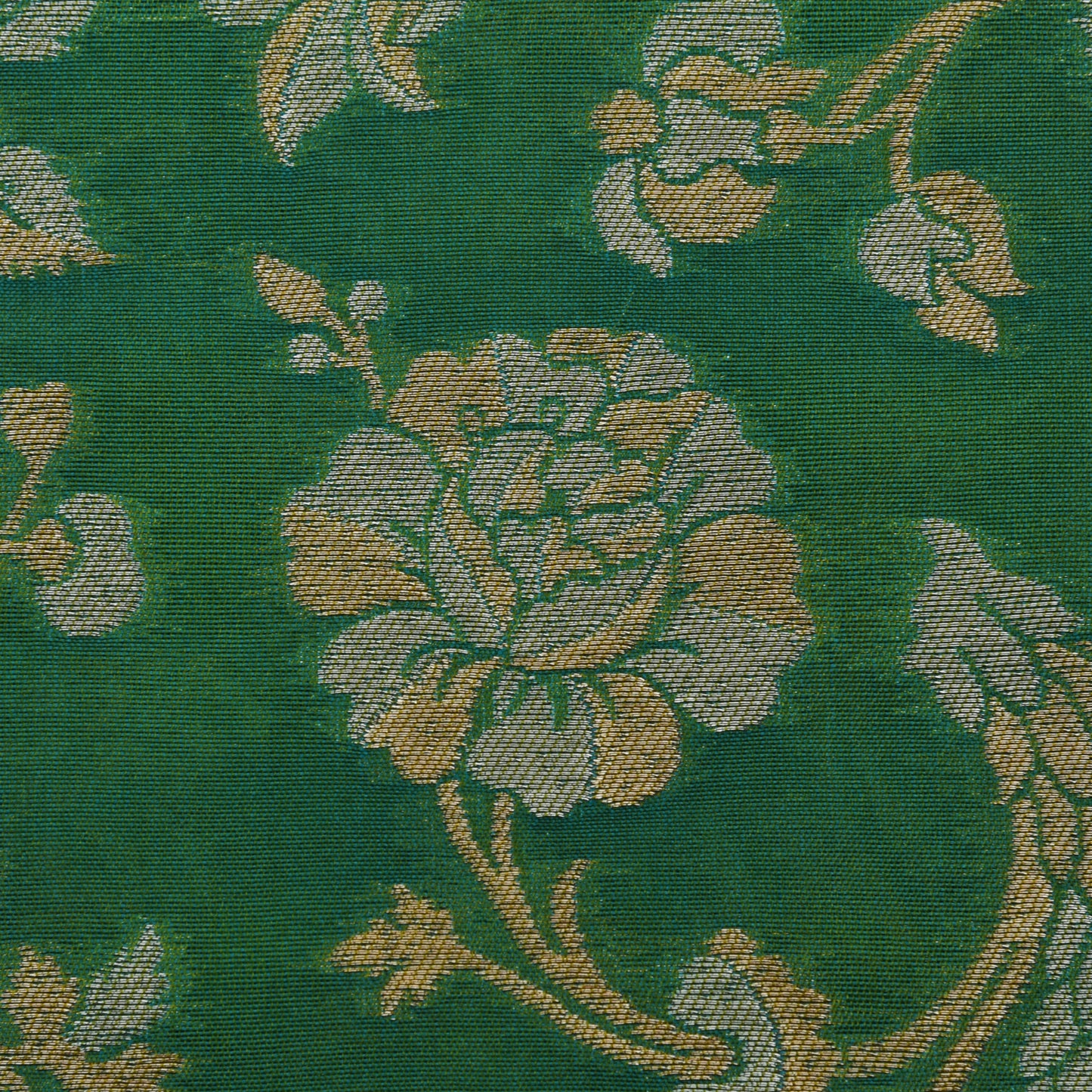 Green Color Kadwa Brocade Fabric