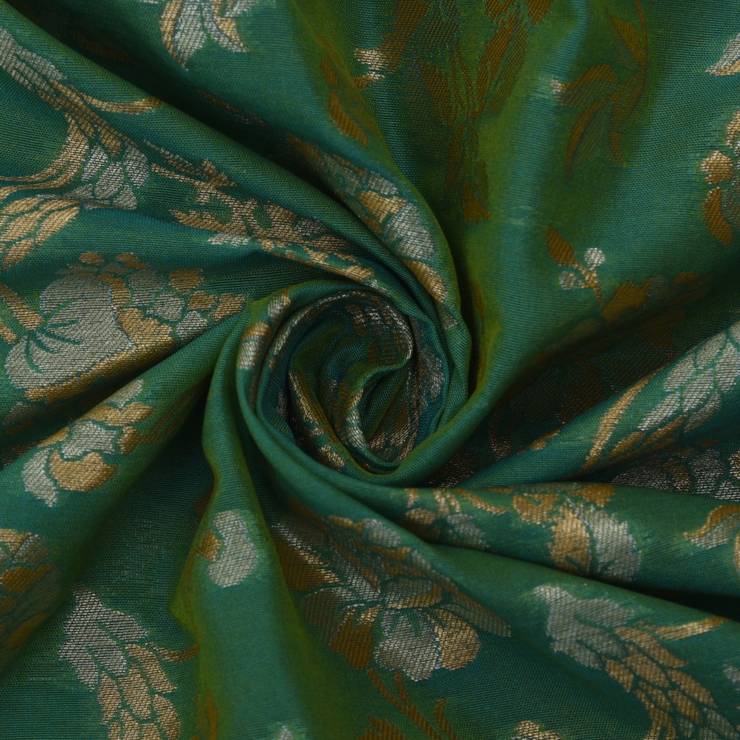 Green Color Kadwa Brocade Fabric