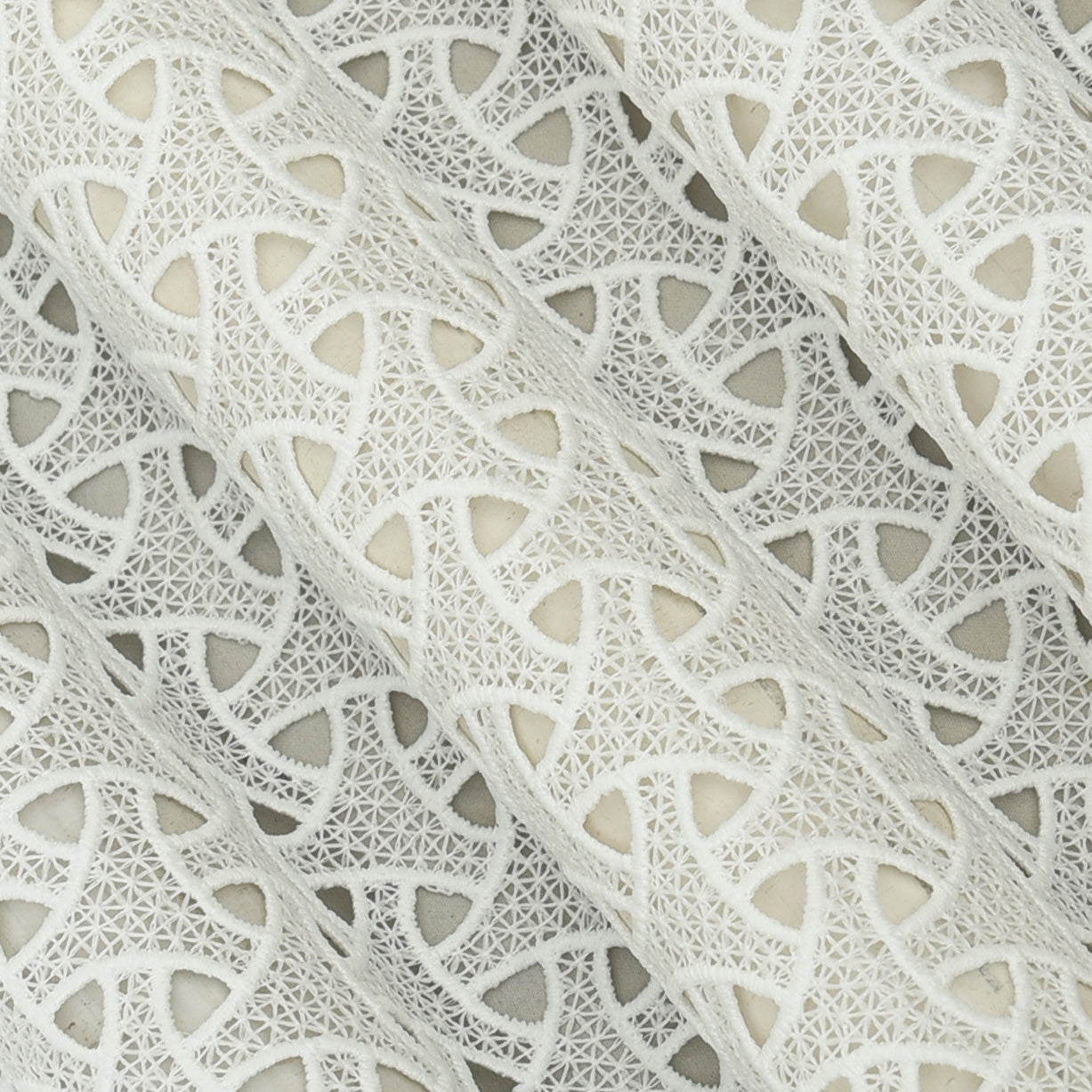 White Color Crossia Cut Work Fabric