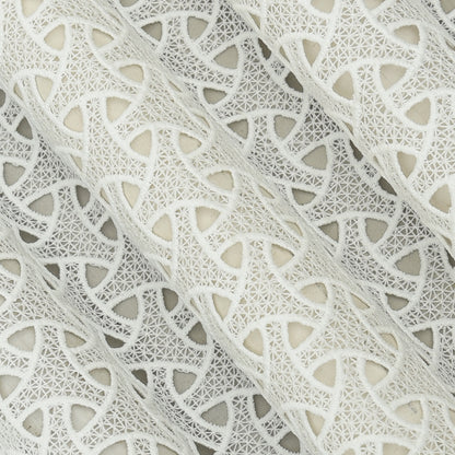 White Color Crossia Cut Work Fabric