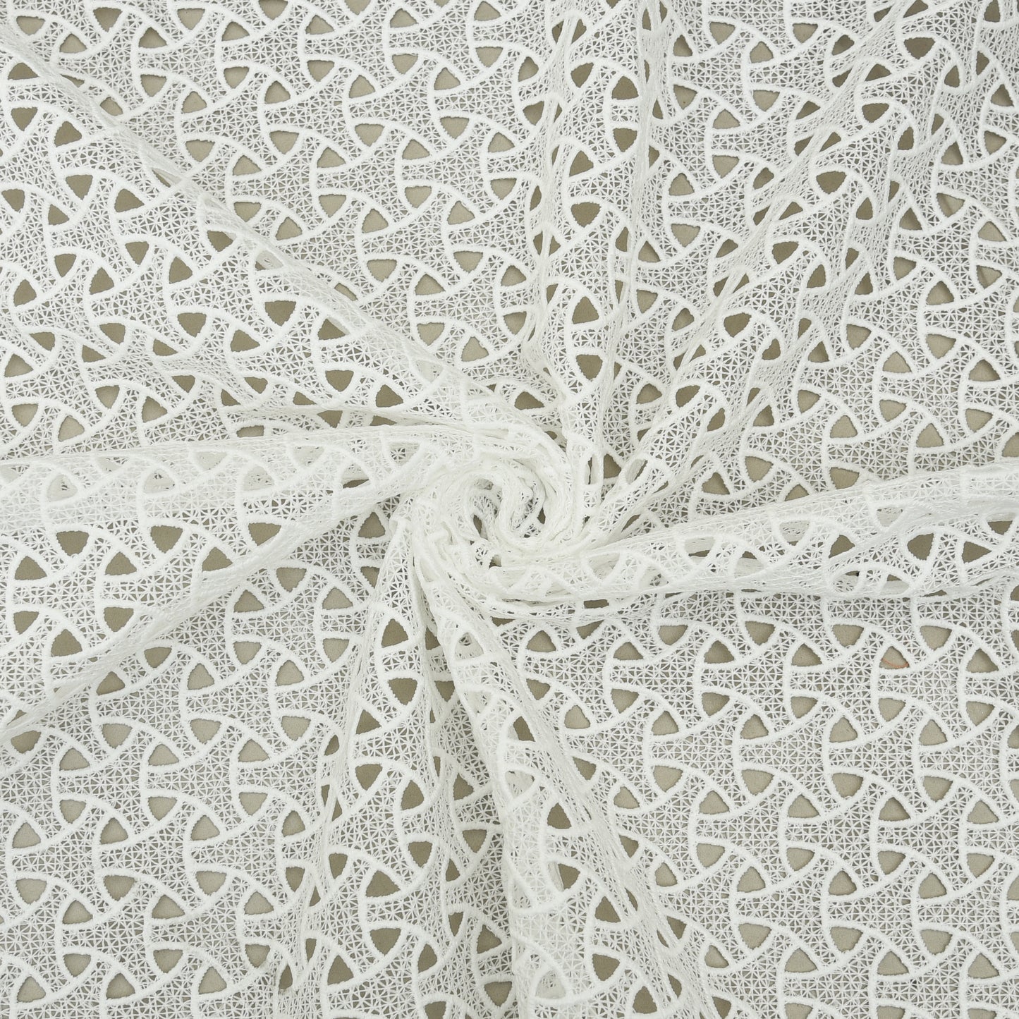 White Color Crossia Cut Work Fabric