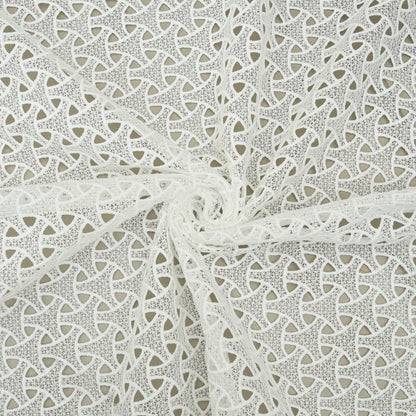 White Color Crossia Cut Work Fabric