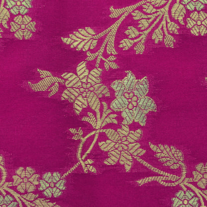 Fuchsia Pink Color Kadwa Brocade Fabric