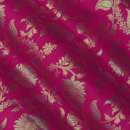 Fuchsia Pink Color Kadwa Brocade Fabric