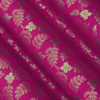 Fuchsia Pink Color Kadwa Brocade Fabric