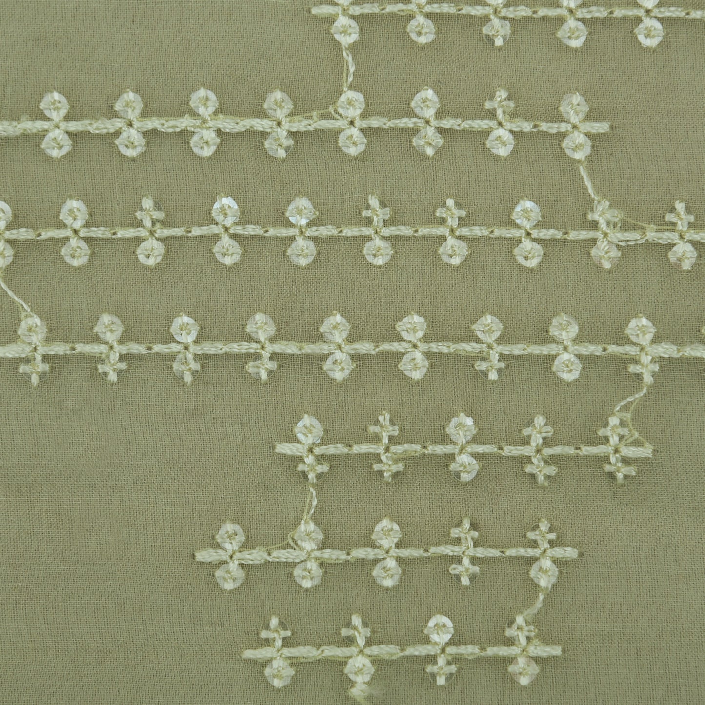 Pista Green Color Organza Embroidery Fabric