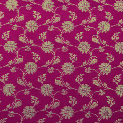 Fuchsia Pink Color Kadwa Brocade Fabric