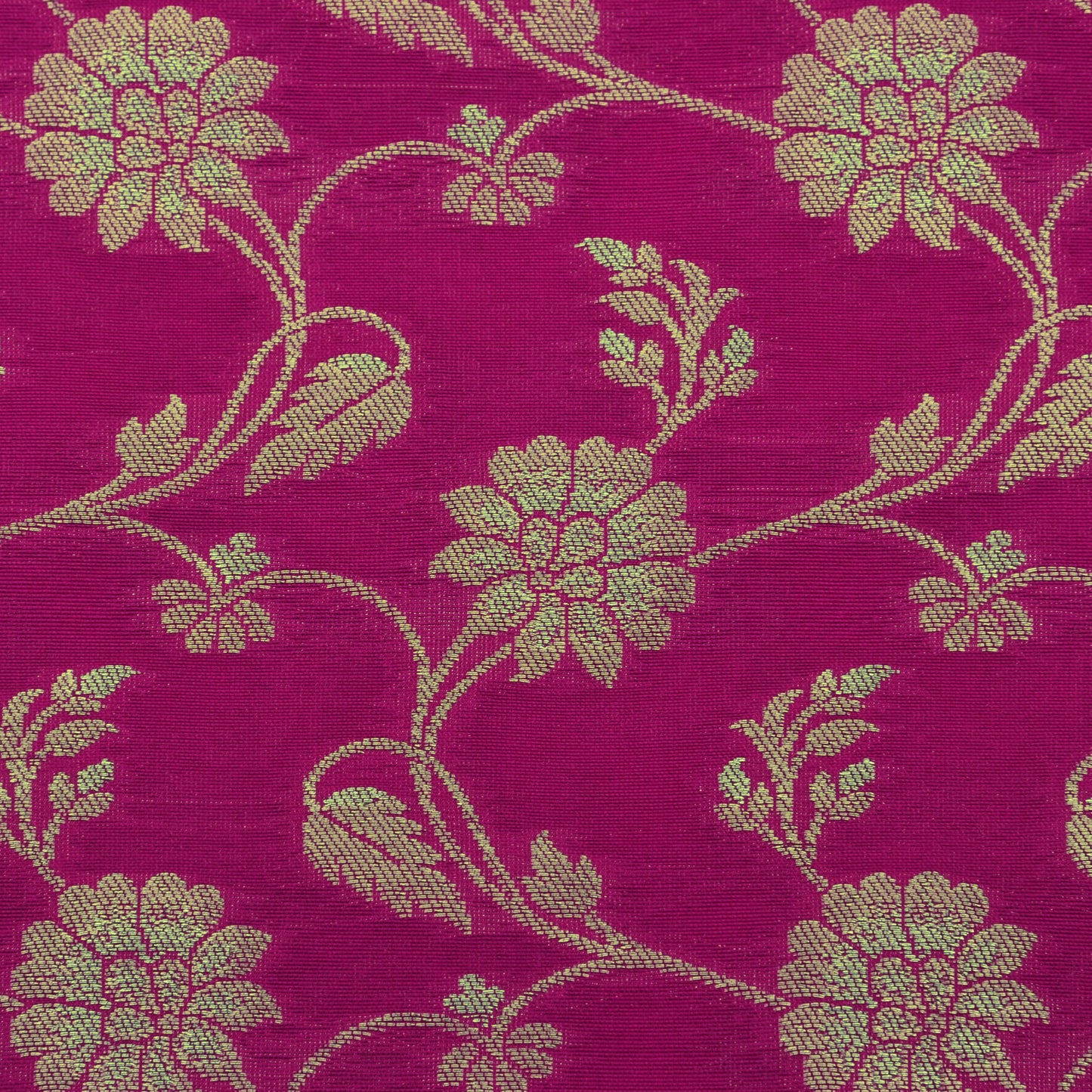 Fuchsia Pink Color Kadwa Brocade Fabric