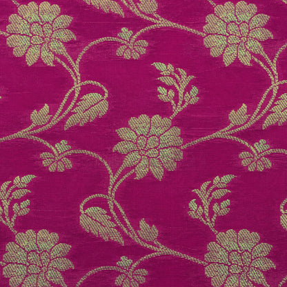 Fuchsia Pink Color Kadwa Brocade Fabric