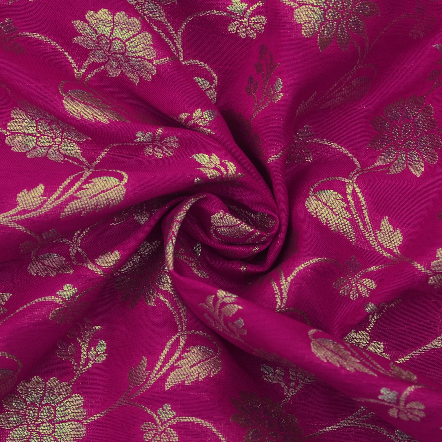 Fuchsia Pink Color Kadwa Brocade Fabric