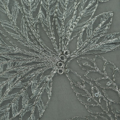 Grey Color Organza Embroidery Fabric