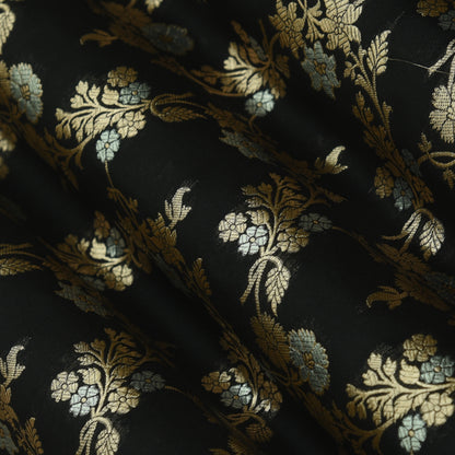 Black Color Kadwa Brocade Fabric