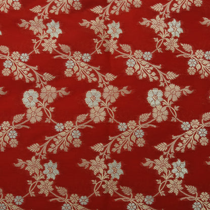 Red Color Kadwa Brocade Fabric