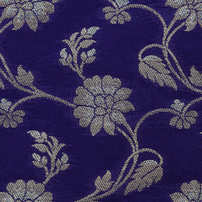 Indigo Blue Color Kadwa Brocade Fabric