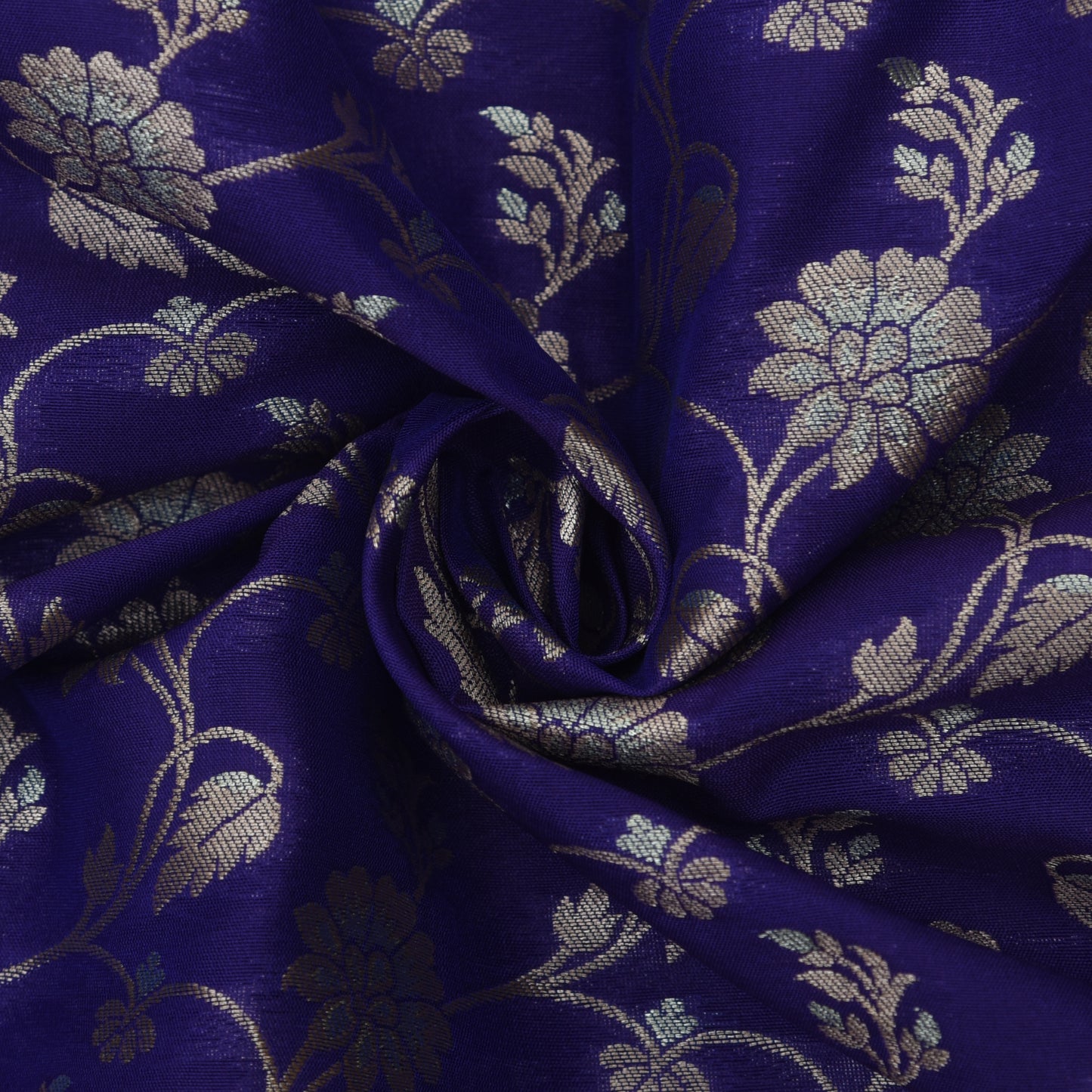 Indigo Blue Color Kadwa Brocade Fabric