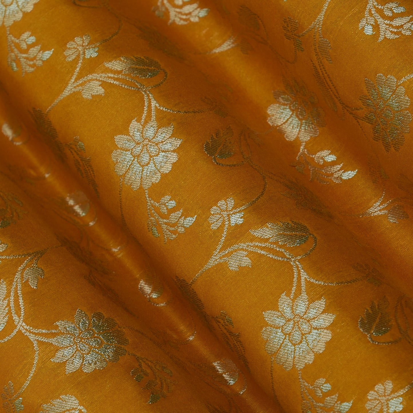 Mustard Color Kadwa Brocade Fabric