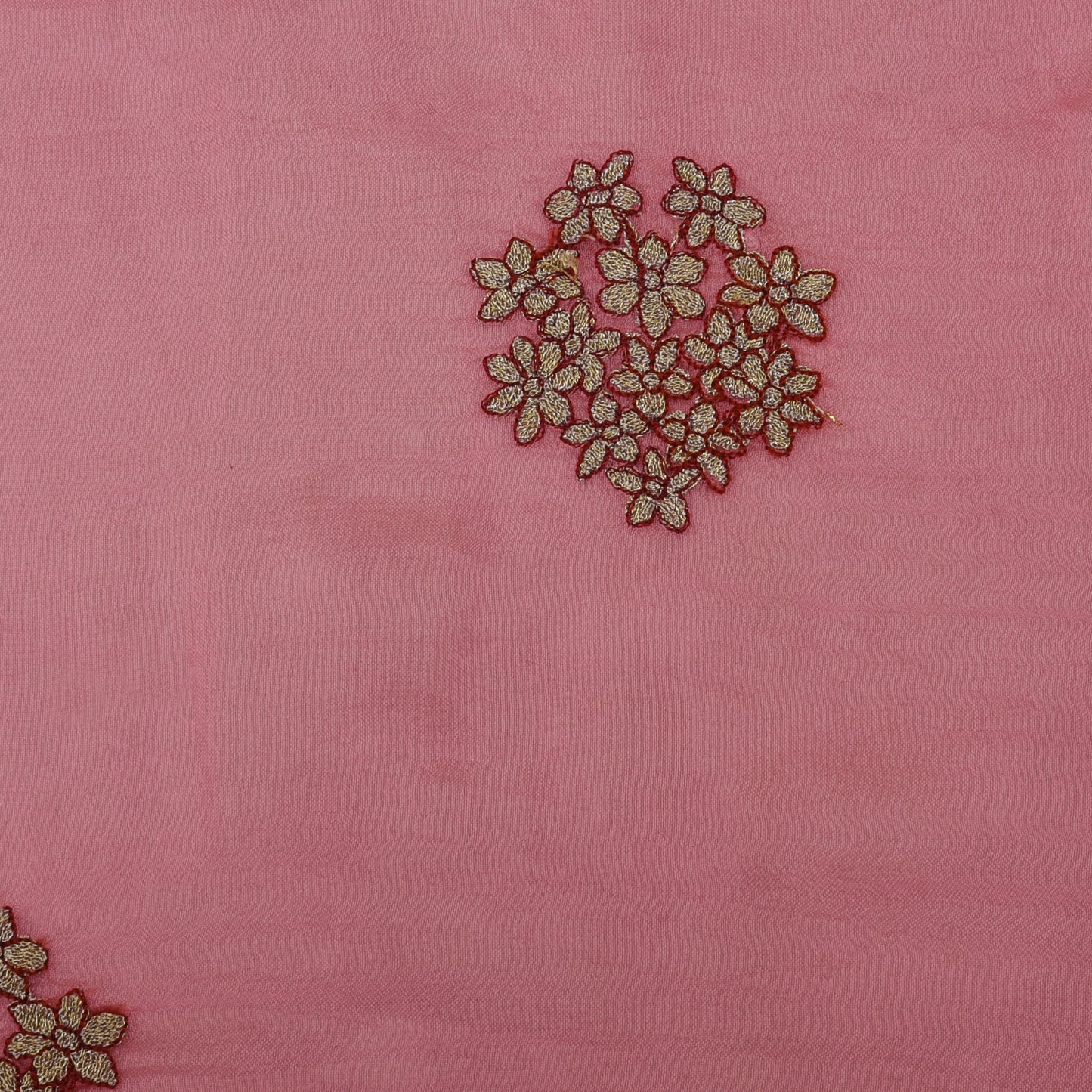 Pink Color Organza Embroidery Fabric