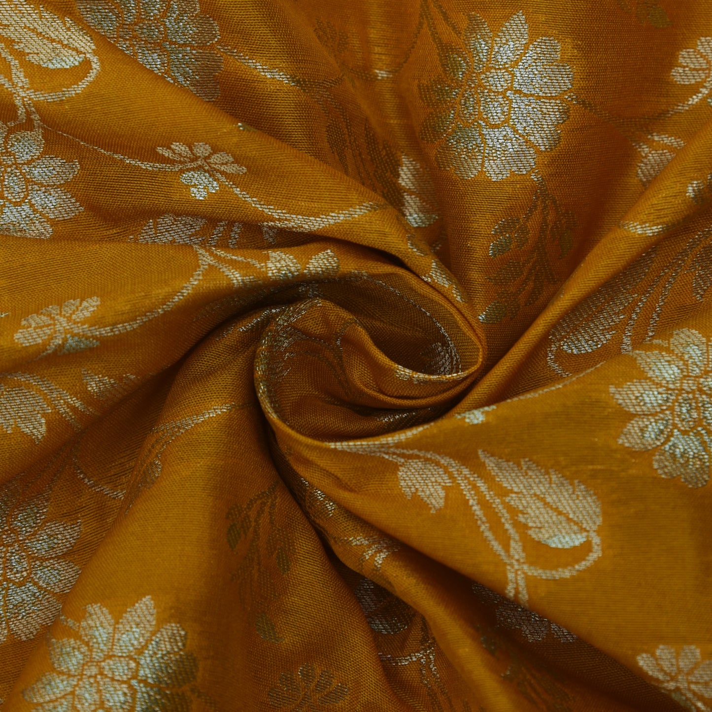 Mustard Color Kadwa Brocade Fabric