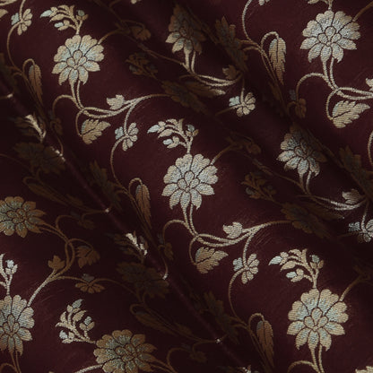 Brown Color Kadwa Brocade Fabric