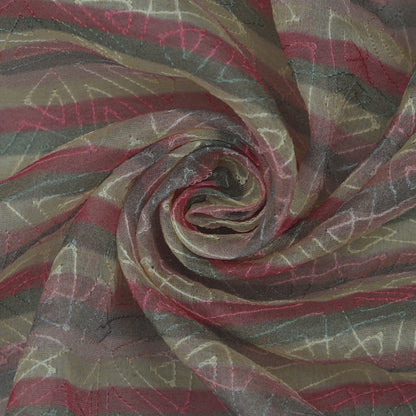 Multicolor Organza Embroidery Fabric