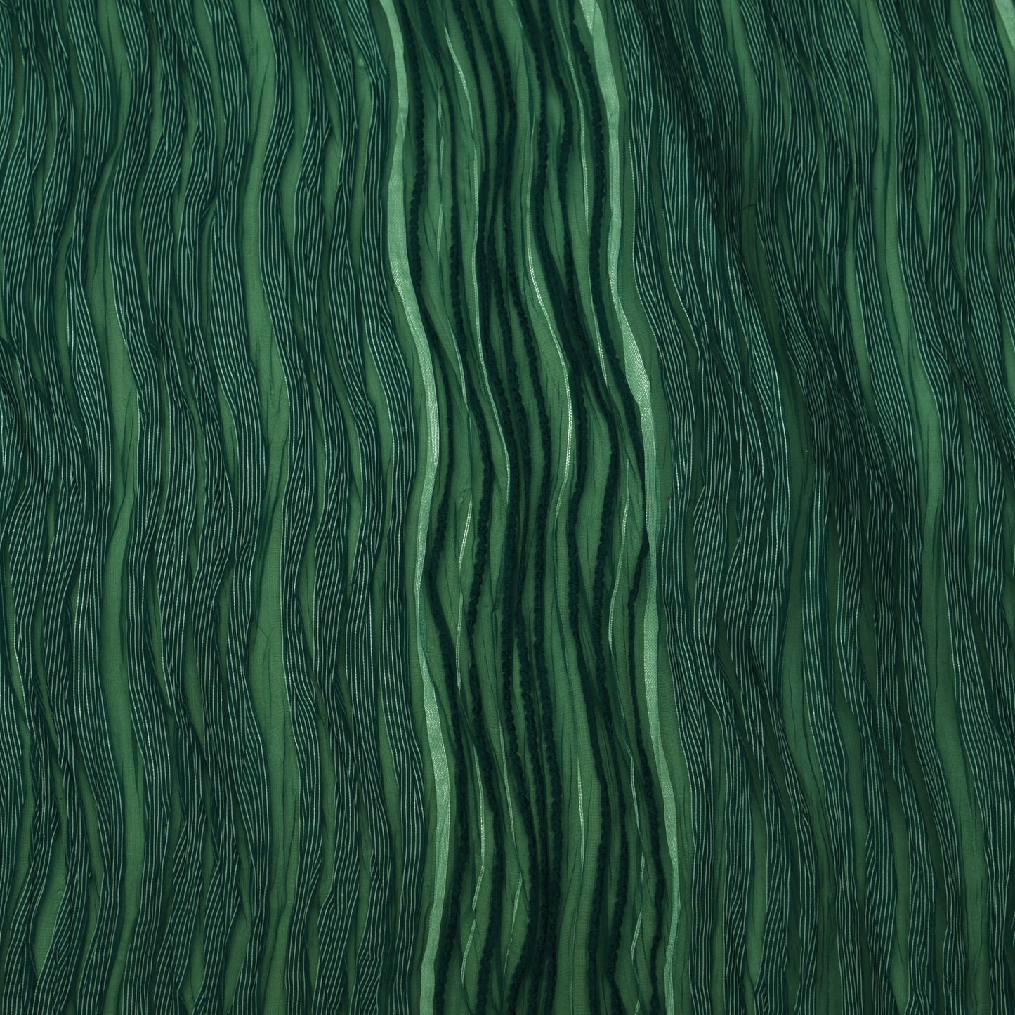 Green Color Crush Organza Embroidery Fabric