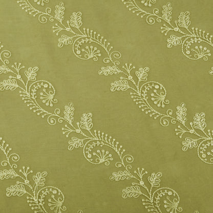 Butter Yellow Color Organza Embroidery Fabric