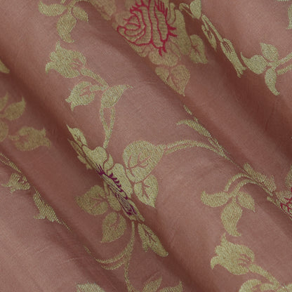 Peach Color Pure Brocade Fabric