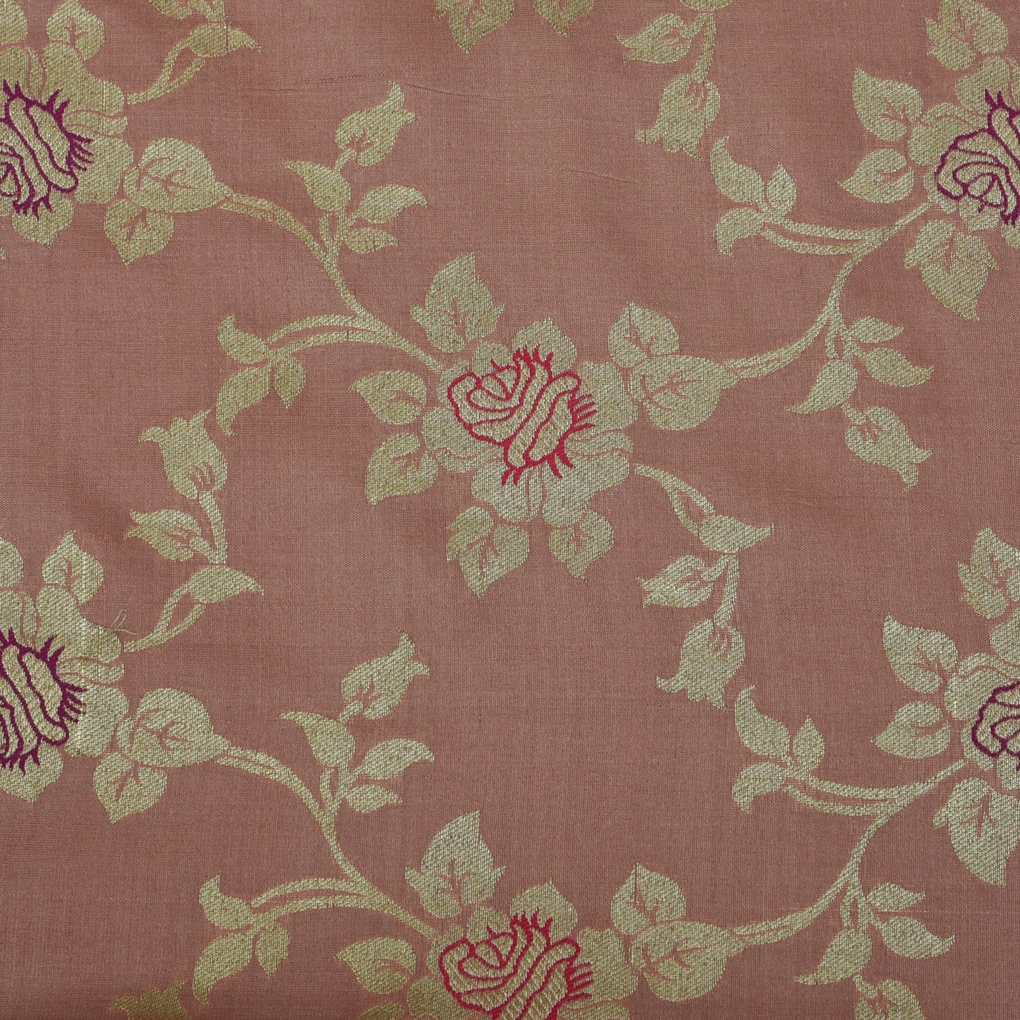 Peach Color Pure Brocade Fabric