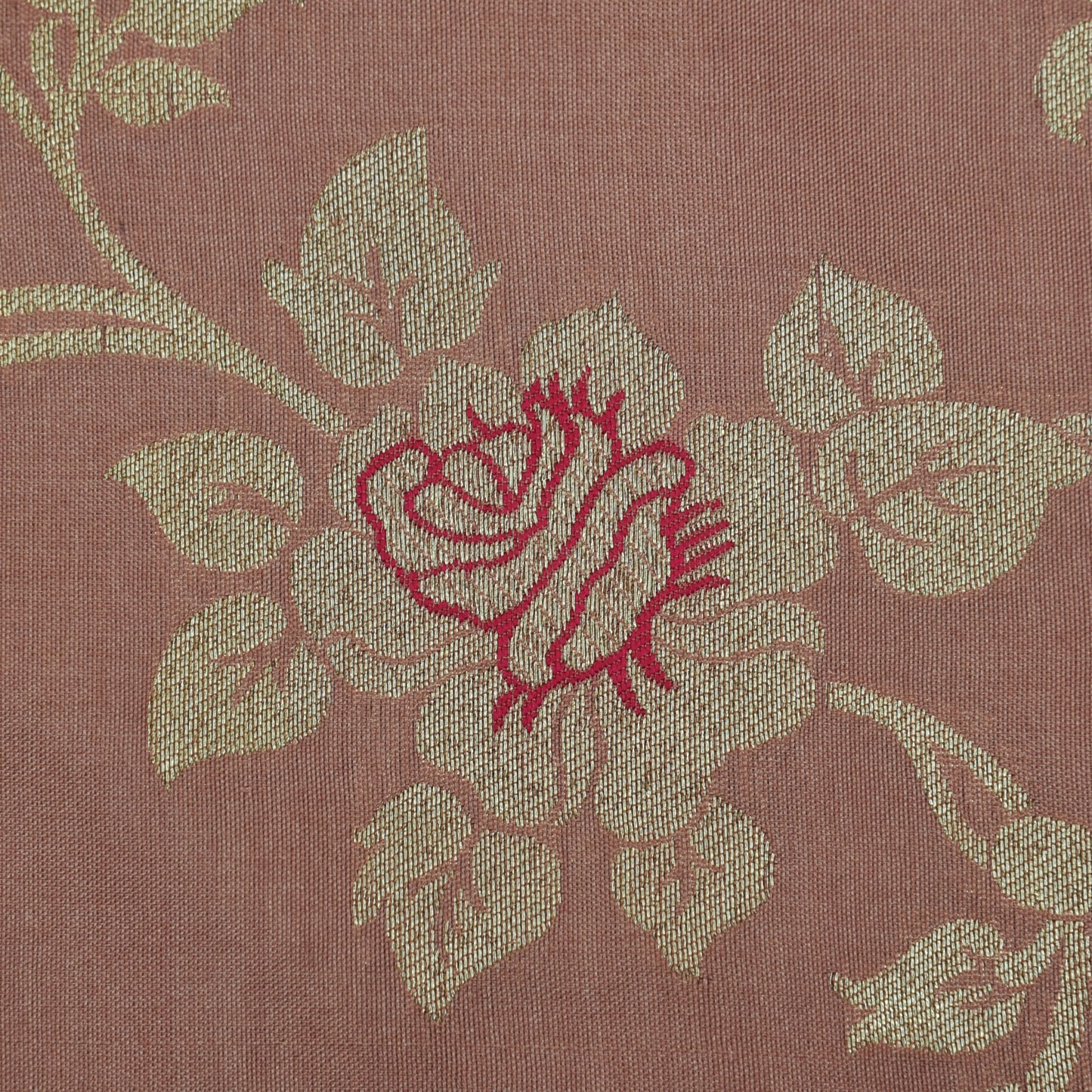 Peach Color Pure Brocade Fabric