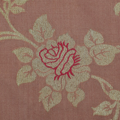 Peach Color Pure Brocade Fabric