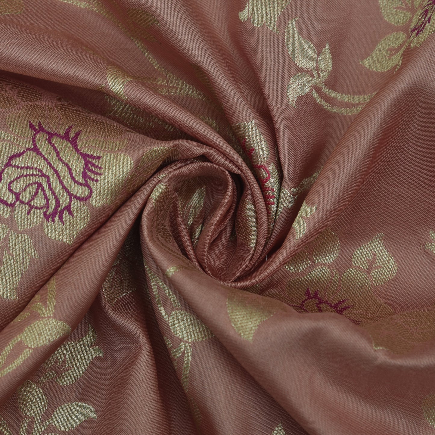 Peach Color Pure Brocade Fabric