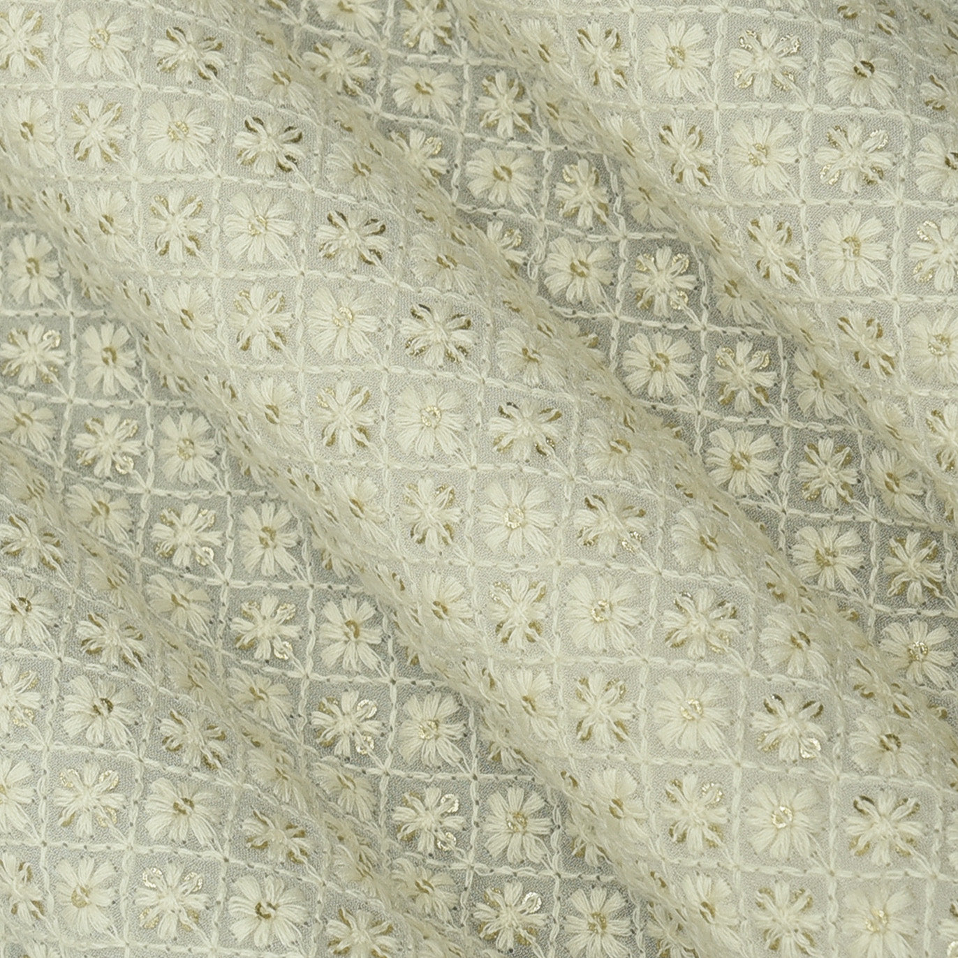 Dyeable Georgette Embroidery Fabric