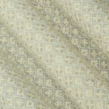 Dyeable Georgette Embroidery Fabric