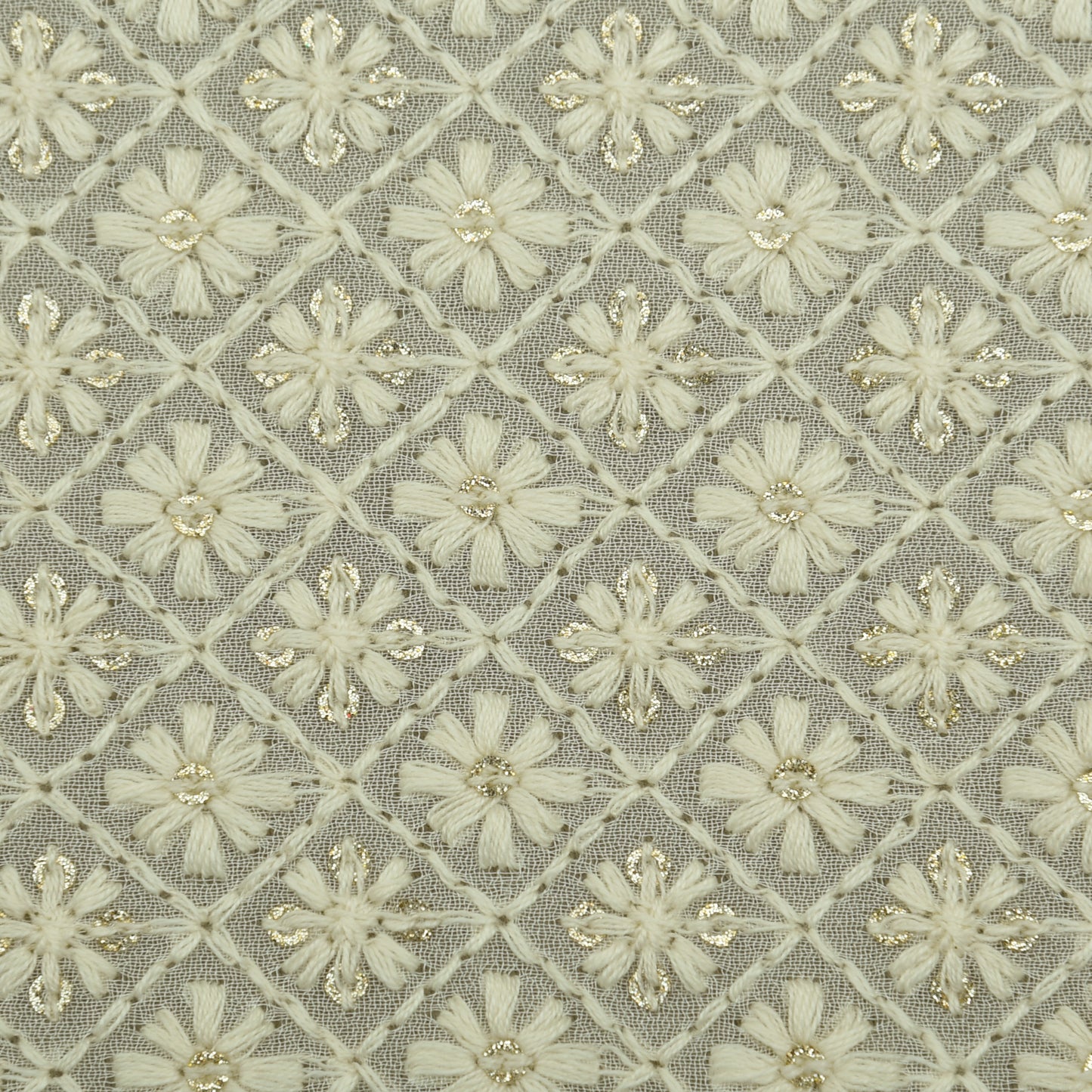 Dyeable Georgette Embroidery Fabric