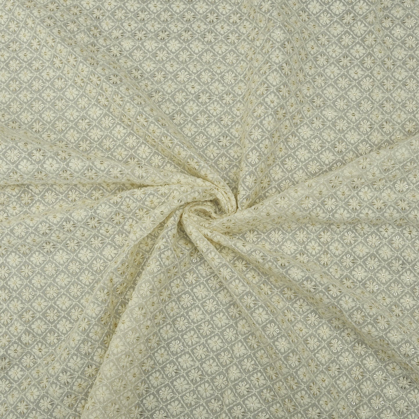 Dyeable Georgette Embroidery Fabric