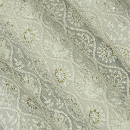 Dyeable Georgette Embroidery Fabric