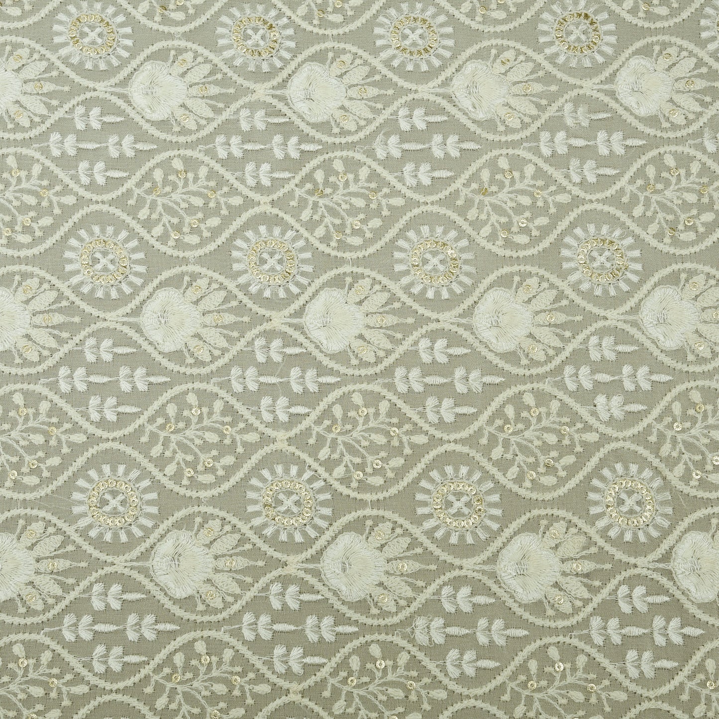 Dyeable Georgette Embroidery Fabric