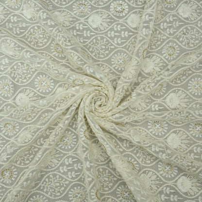 Dyeable Georgette Embroidery Fabric
