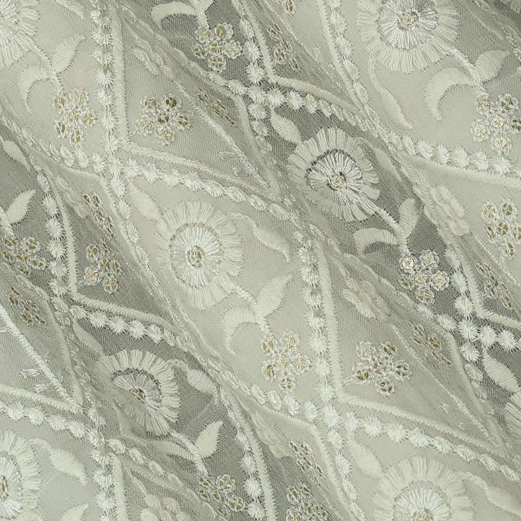 Dyeable Georgette Embroidery Fabric