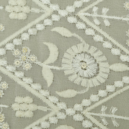 Dyeable Georgette Embroidery Fabric